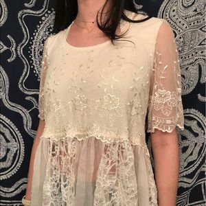 Free People Lace Shirt